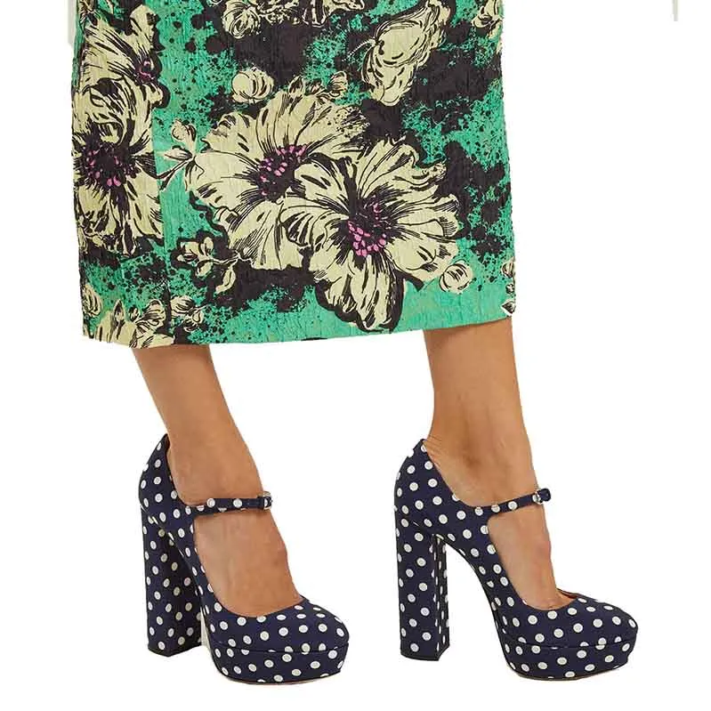 Womens Mary Jane Platform Heels Peep Toe Ankle Strap Pumps