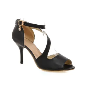 Women's Peep Toe Ankle Strap Stiletto High Heel Sandals