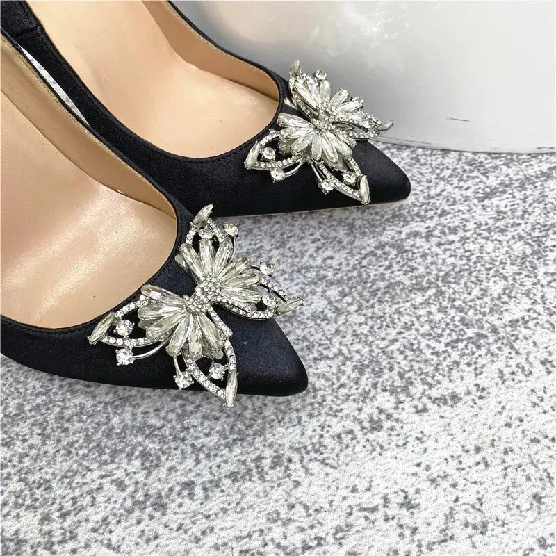 Women's Sexy 12cm Butterfly button high heels high heels,