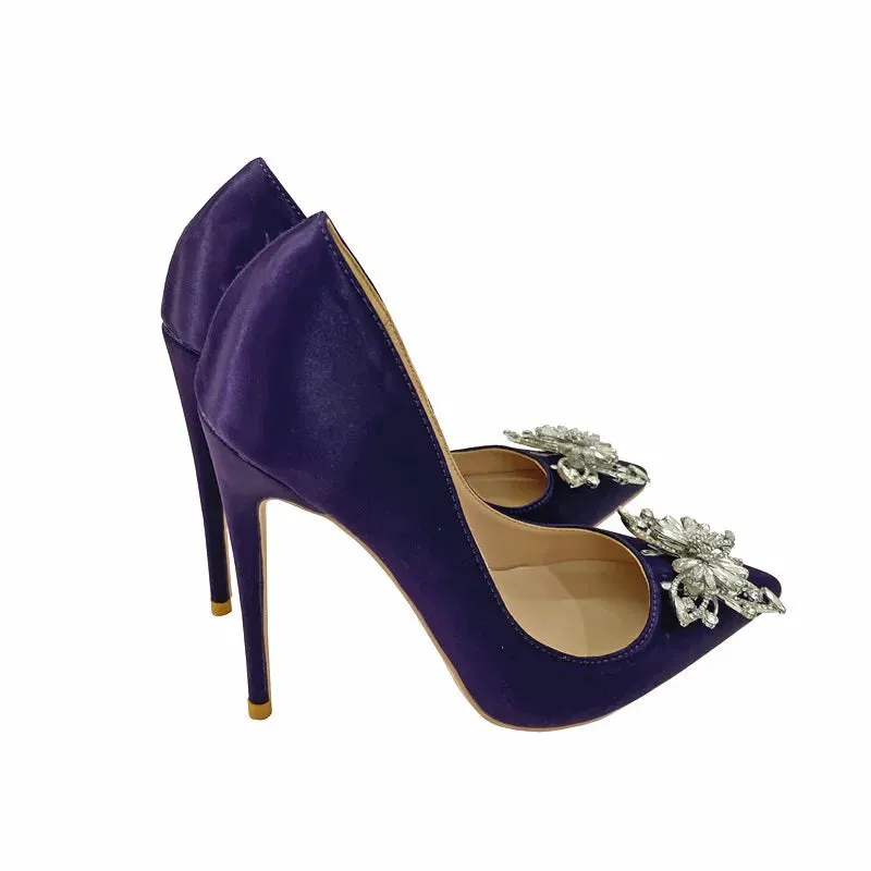 Women's Sexy 12cm Butterfly button high heels high heels,