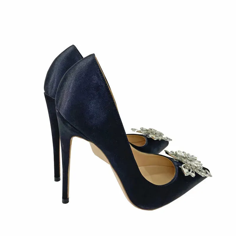 Women's Sexy 12cm Butterfly button high heels high heels,