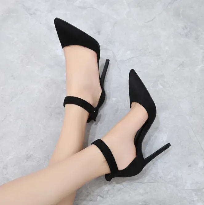 Women's Side Empty Ankle Strap Heels TS274