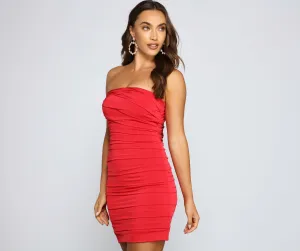 Xena Formal Stylish Pleated Bodycon