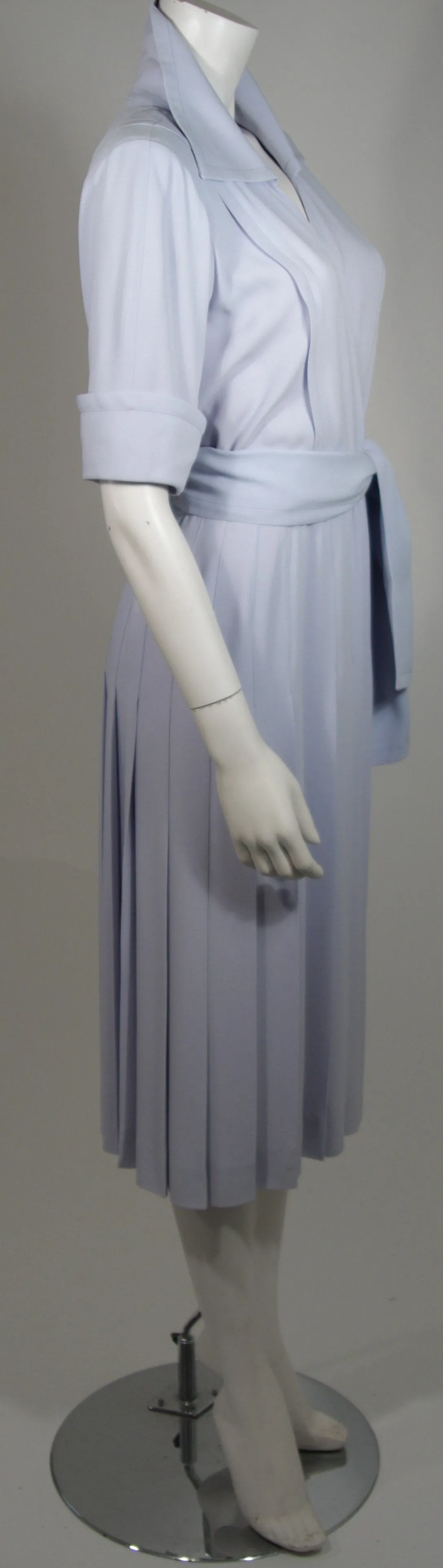 YVES SAINT LAURENT Periwinkle Belted Shirt Dress