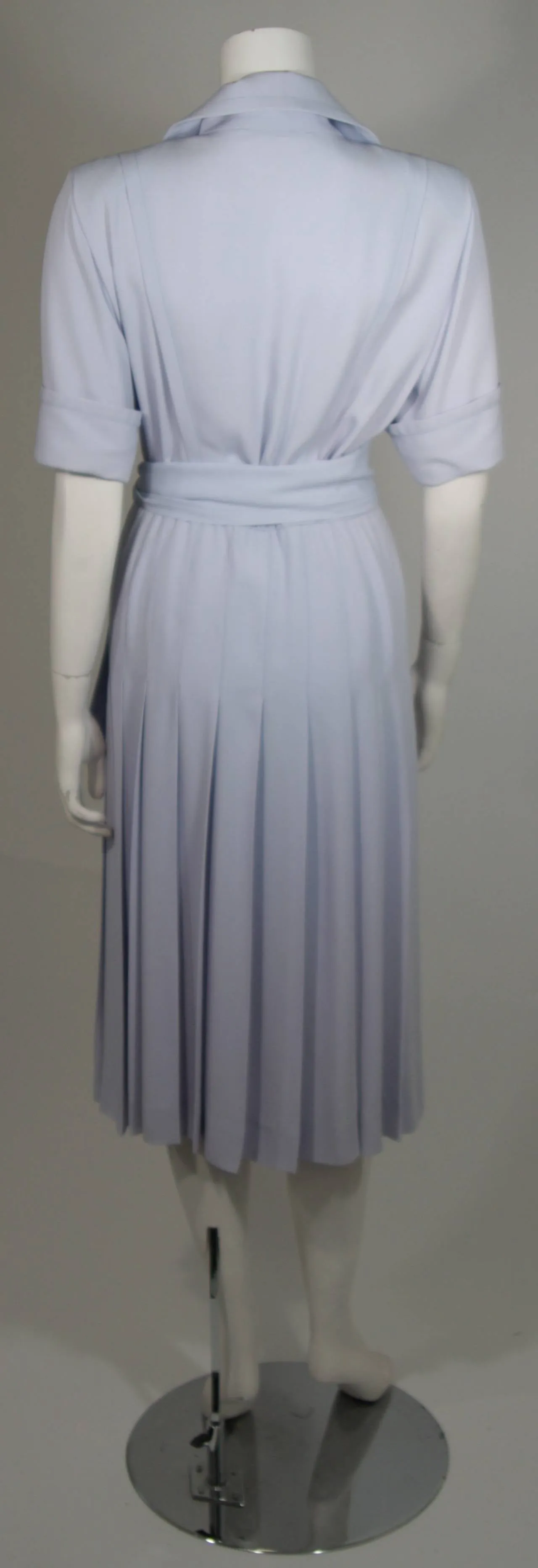 YVES SAINT LAURENT Periwinkle Belted Shirt Dress