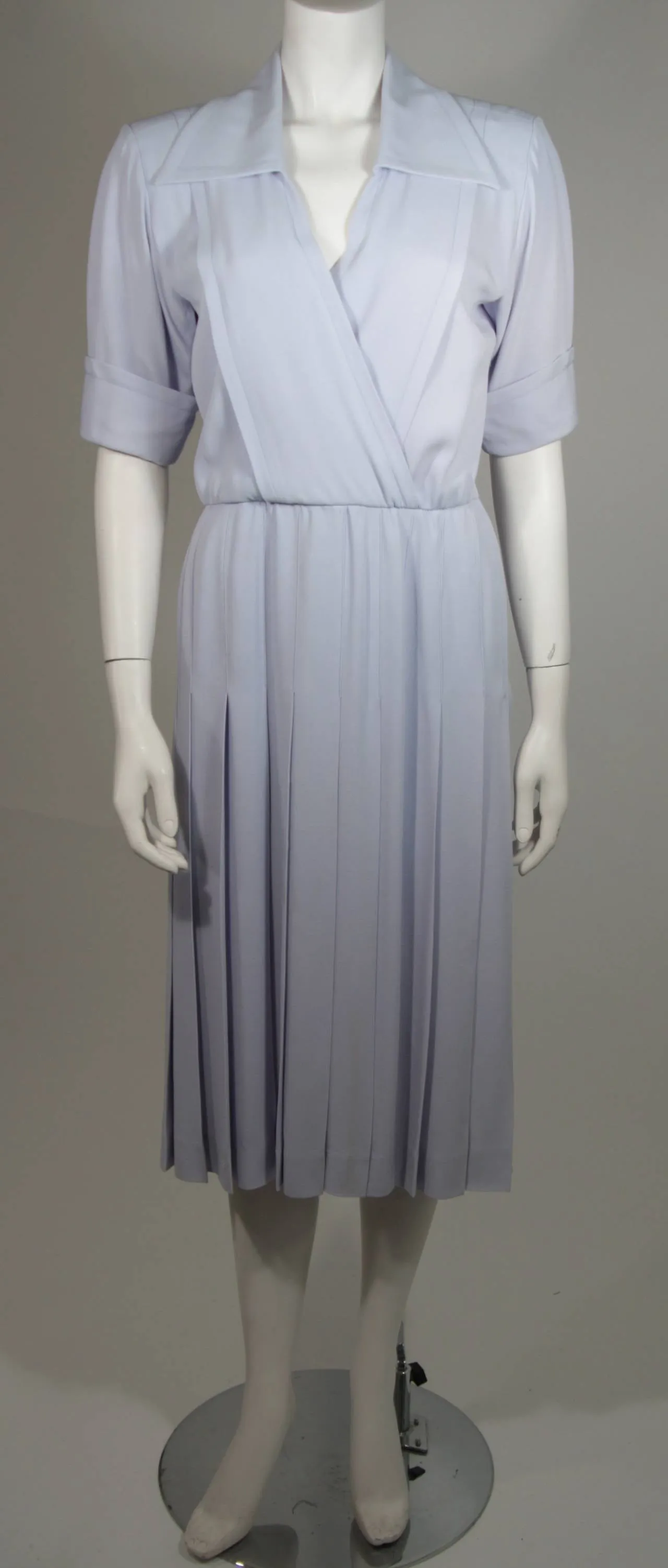 YVES SAINT LAURENT Periwinkle Belted Shirt Dress