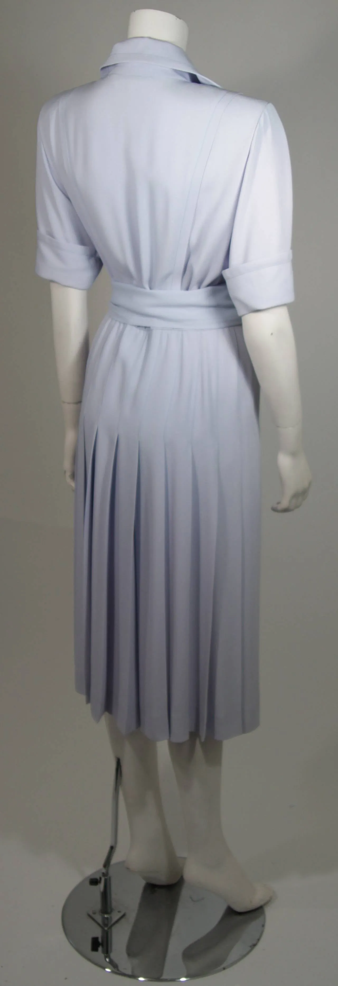 YVES SAINT LAURENT Periwinkle Belted Shirt Dress