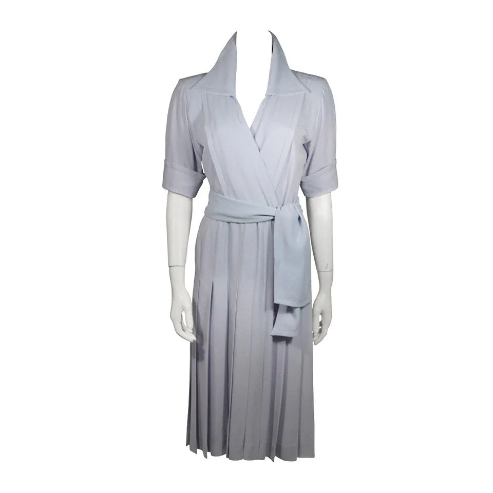 YVES SAINT LAURENT Periwinkle Belted Shirt Dress