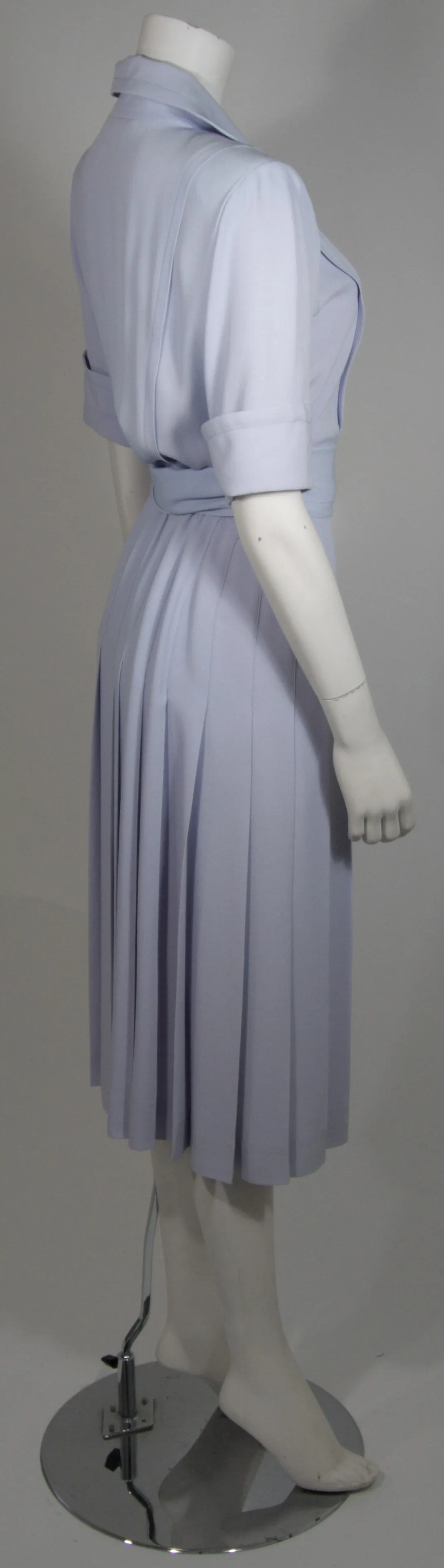 YVES SAINT LAURENT Periwinkle Belted Shirt Dress